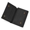 Vintage Genuine Leather Men Wallet Crazy Horse Leather Male Cowhide Trifold Card Holder Wallet with Metal Chain