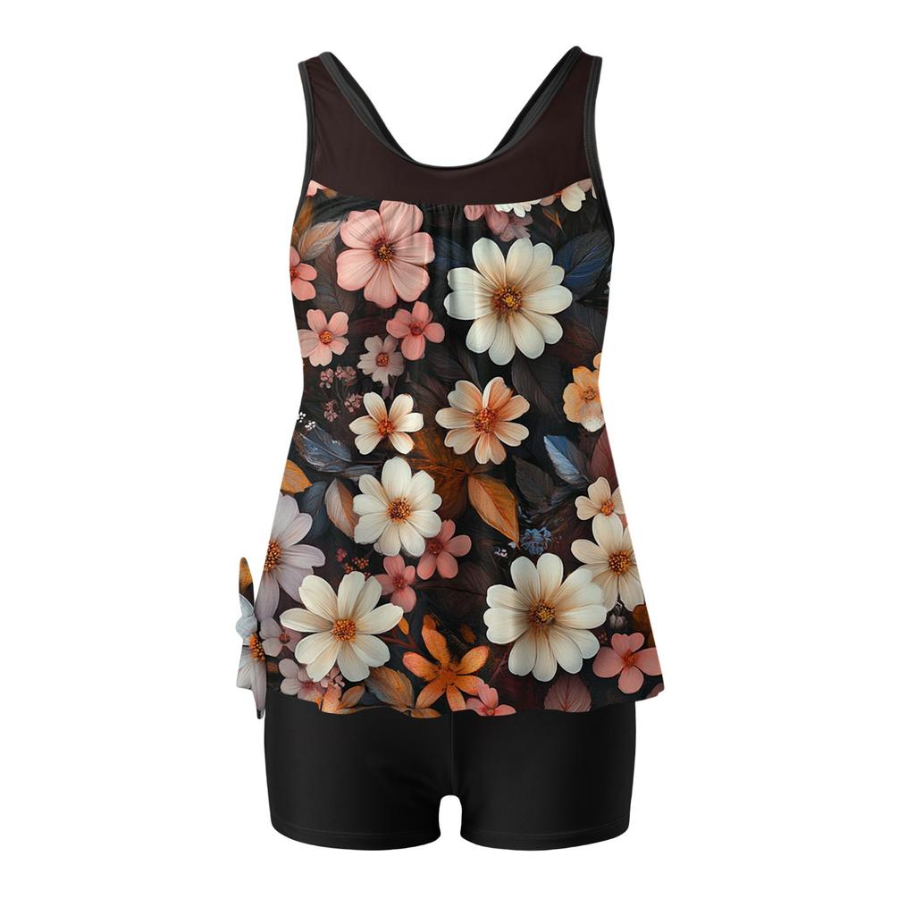 Women Swimsuit With Shorts Flowy Two Piece Swimsuits Bathing Swimwear