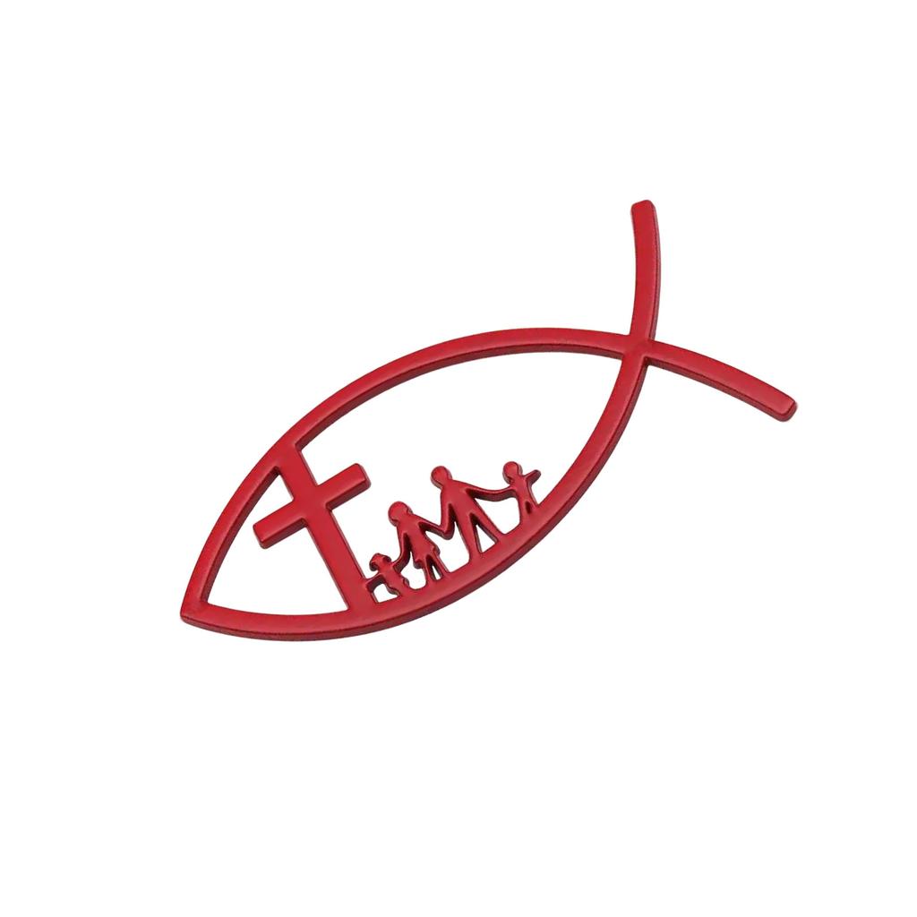 3D Car Fish Decal Sticker Adhesive Metal Decal Universal for Car Window Bumper Christian Fish Emblems Sticker