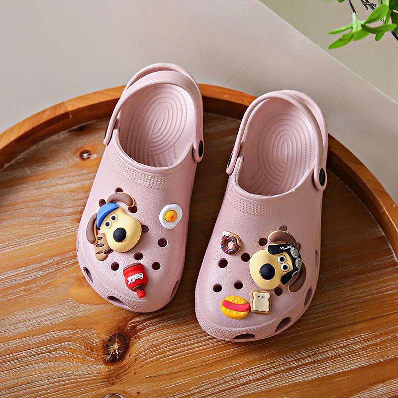 

Милые туфли в форме щенка, женская летняя одежда, наступающая на дерьмо, модные, универсальные, баотоу, пляжные, полутапочки на толстой подошве 40/41 розовый