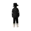 (Altura 115-125cm) Niño Michael Jackson Billie Jean Traje Negro Baile Disco Halloween Disfraz de Fiesta Rey del Pop de los 80 Disfraz para Niños