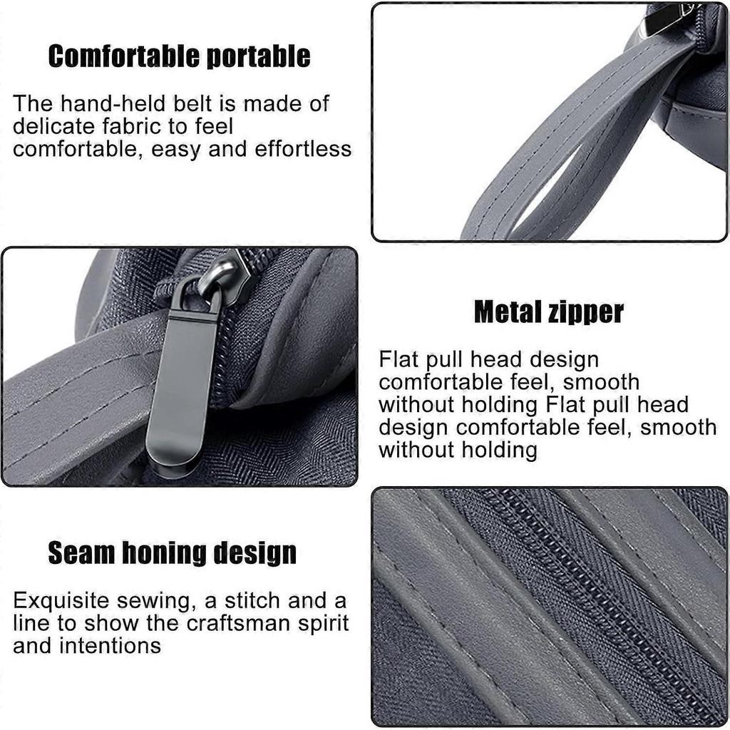 Hair Dryer Travel Case Dark Gray Protective PU Bag for Hair Styling Tools with Zipper Closure
