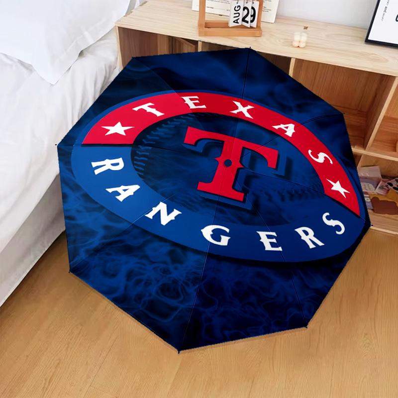 Baseball Rangers Map Umbrella Folding Umbrella, Automatic Umbrella 8-Frame for Travel, Camping Use Gift for Halloween Christmas