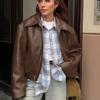 Cropped Jackets Faux Leather Jackets Casual Zip Up Motos Bike Coat Outwear Motorcycle Short Coat Fall Clothes