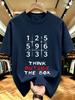 Unisex O Neck Tee Math Grid Think Outside Box Print Cotton Short Sleeve Loose Summer Street Breathable Daily Casual Basic Wear Top