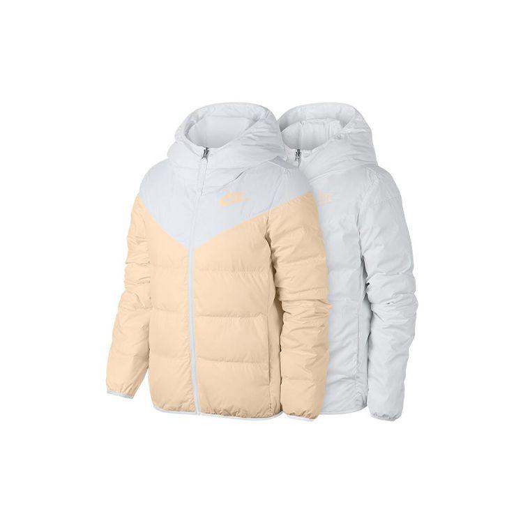 Nike Sportswear Windrunner Down Fill Reversible Warm Hooded Jacket Women Jackets Beige 939439-100