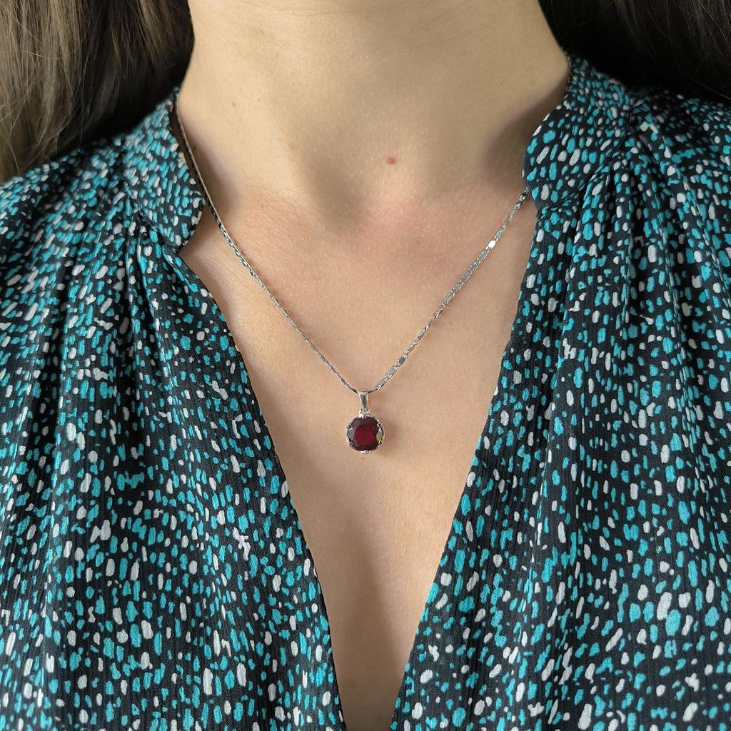 Серебряная подвеска с гранатом nano 1.975ct (60002163)