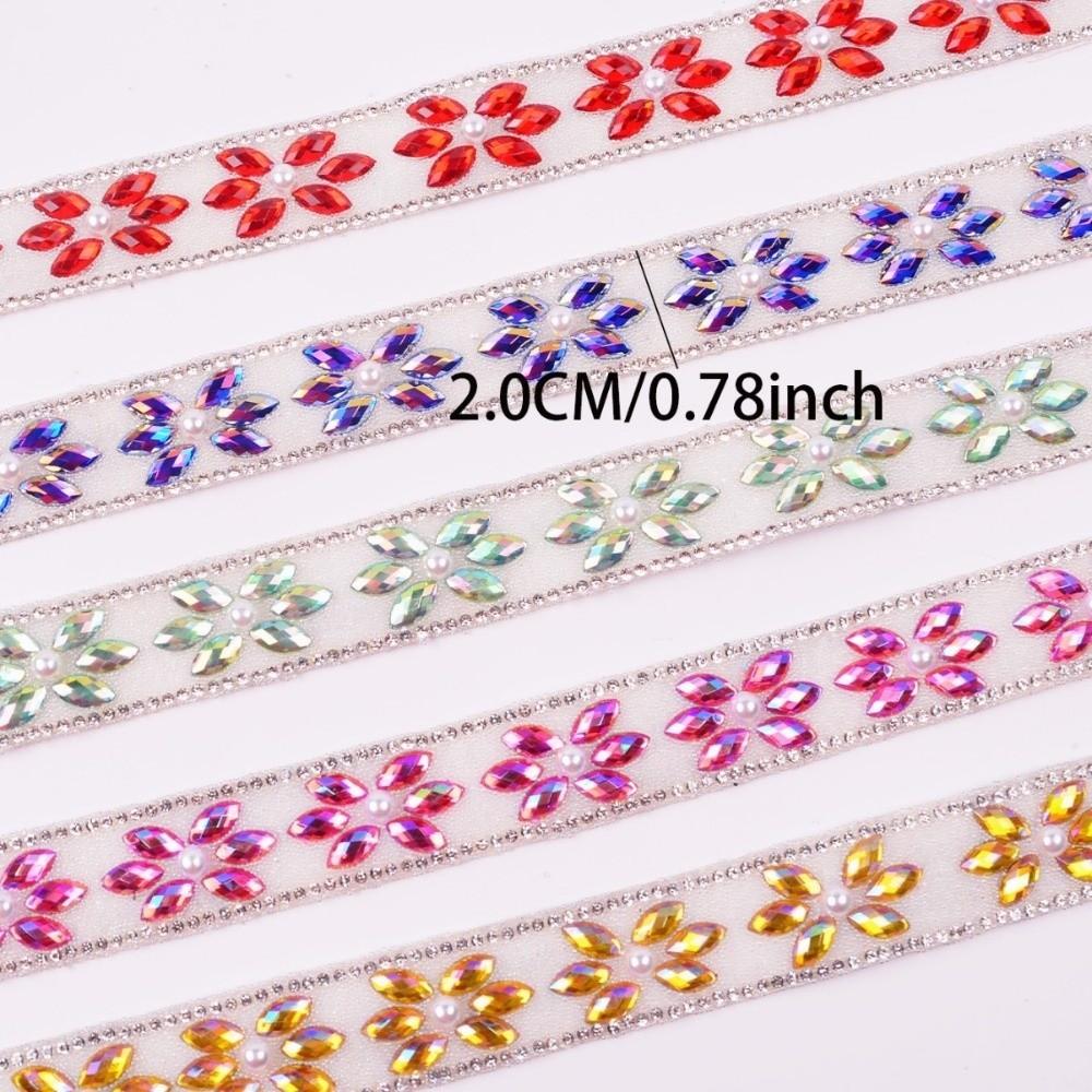 Apparel Accessory Colorful Rhinestone Chain AB Color Horse Eye Hot Fix Tape DIY Hot Melt Resin Rhinestone Dance Wear