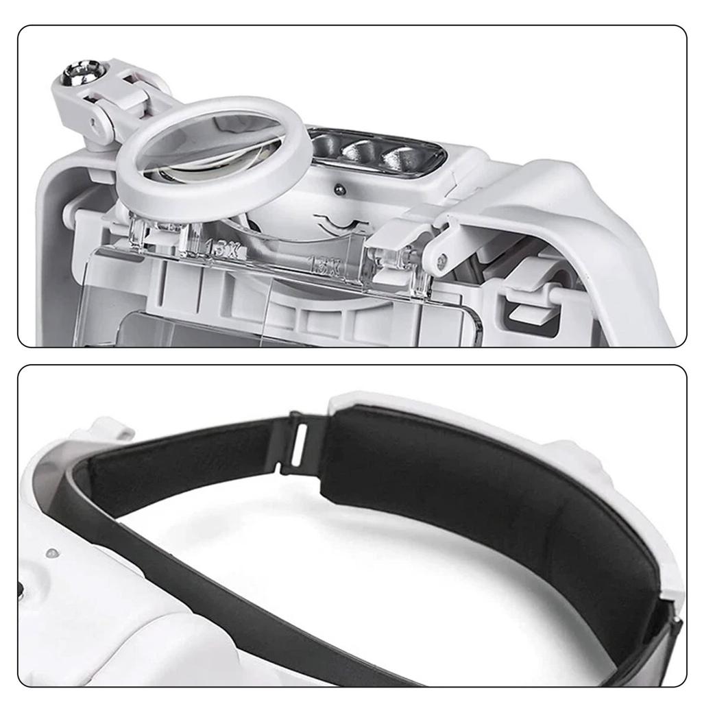 Professional Headband With 3 LED Light Jeweler Magnifier Magnifying Glass Loupe