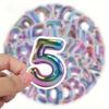 60pcs Alphabet Number Stickers Iridescent Multicolor Letters Gradient Label Journal Scrapbooking Water Bottle DIY Craft Supplies