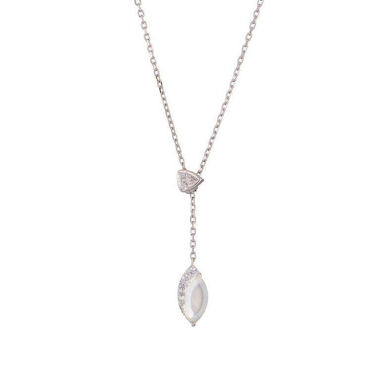 Emotional Factory 925 Sterling Silver 14K Gold Plated Gemstone Water Droplets Rock Crystal Vintage Necklace 45cm золотой