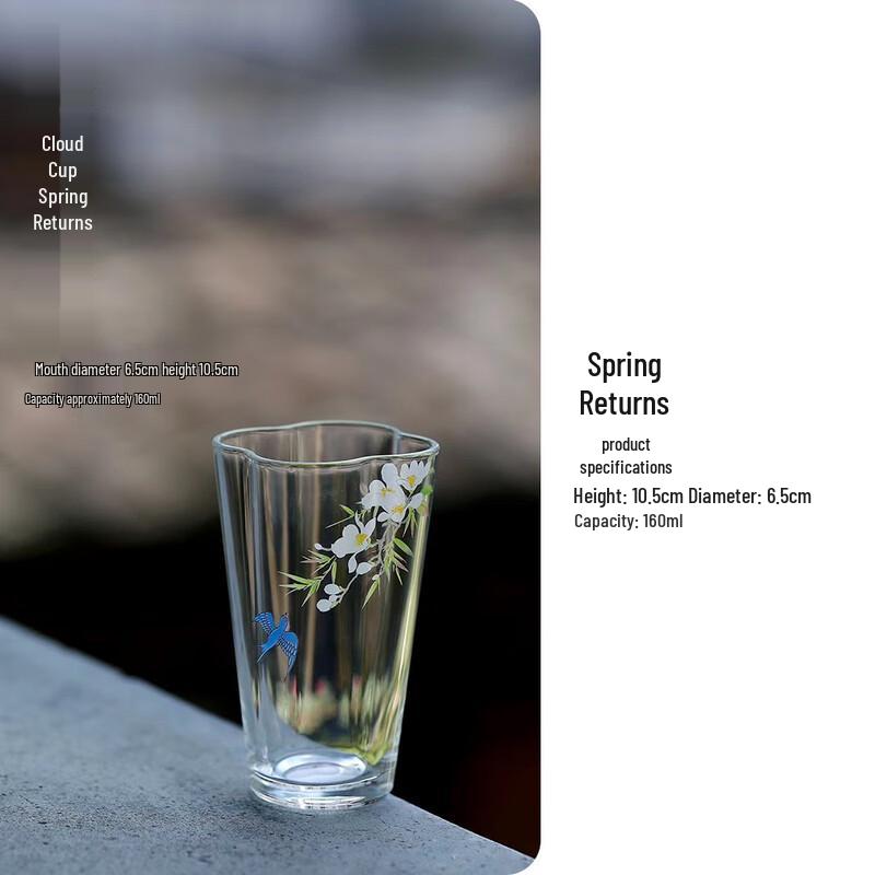 Ailanhui Jia WQ Spring Handmade Decal High Borosilicate Teacup Cloud Teacup