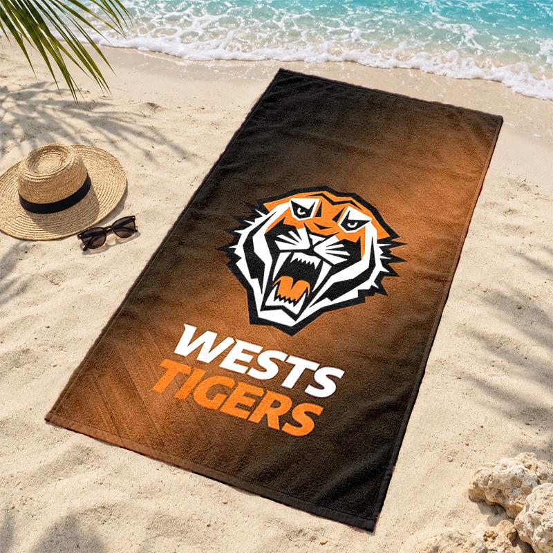 Wests Tigers Beach Towel Quick Dry Sand Free Lightweight Beach Towels for Travel Swimming Camping