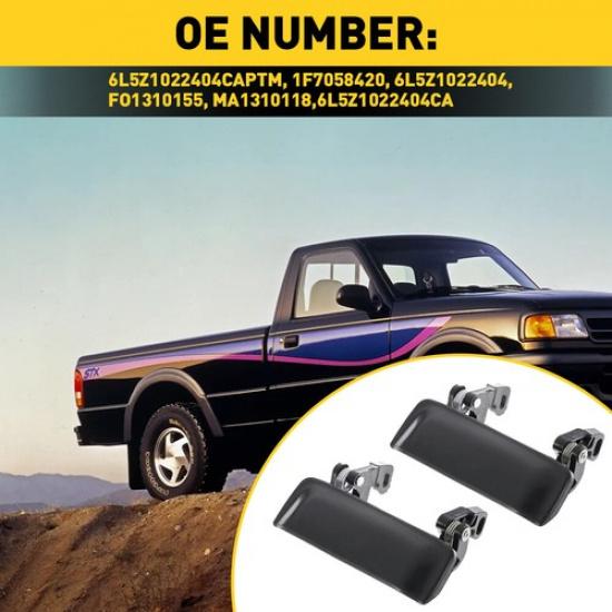 Door Handle Front Driver Or Passenger Side Black RH Smooth LH Fit Ford Ranger