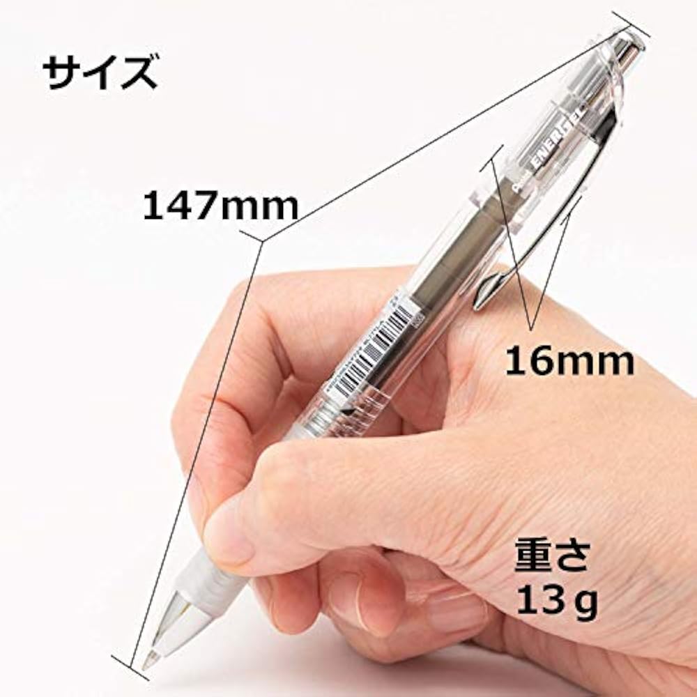 Pentel Ballpoint Pen Gel Ink Gel Infree 0.7mm Clear Shaft BL77TL-A Black 10pcs