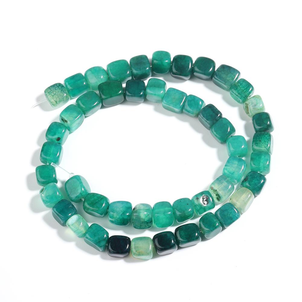 Natural Stone Square Beads 8mm Striped Agate Tube Stone Loose Spacer Beads For Jewelry Making Accessories DIY Bracelet Keychain
