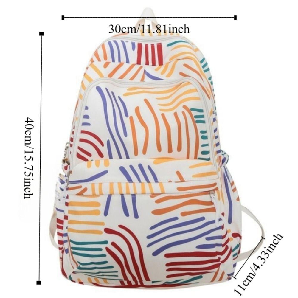 Large Capacity Laptop School Bag Oxford Ins Shoulder Bag Daypack College Stripe Backpack  Travel