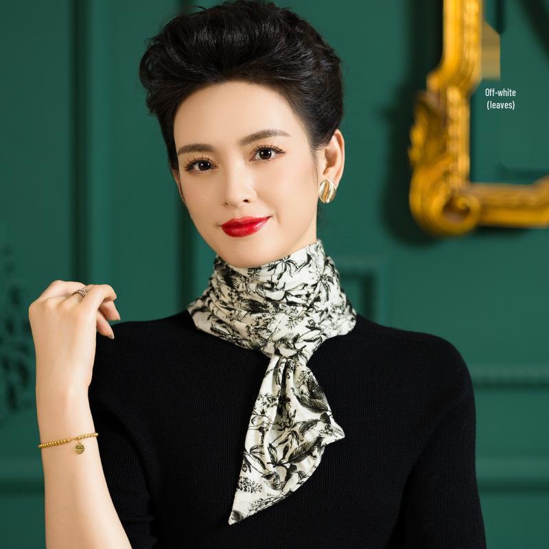 

Двухслойный шарф из чистой шерсти, тонкий узкий универсальный утеплитель для шеи 100-135CM