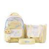 Three-Piece Backpack Set Color Block Student Schoolbag Girl Large Capacity Backpack