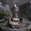 Quemador de Incienso Creativo de Cascada de Humo Calavera, Soporte para Conos de Flujo Inverso, Soporte Artístico de Varilla Difusora Calavera Gótica para Decoración del Hogar de Halloween,