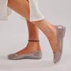 Fashion Leisure Jelly Shoes Woman Summer Flat Sandals Soft PVC Bling Transparent Color Square Toe Female Home Street Flats Big Size 42
