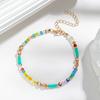 European and American simple fashion beach Bohemian style personality contrast color beaded ladies anklet