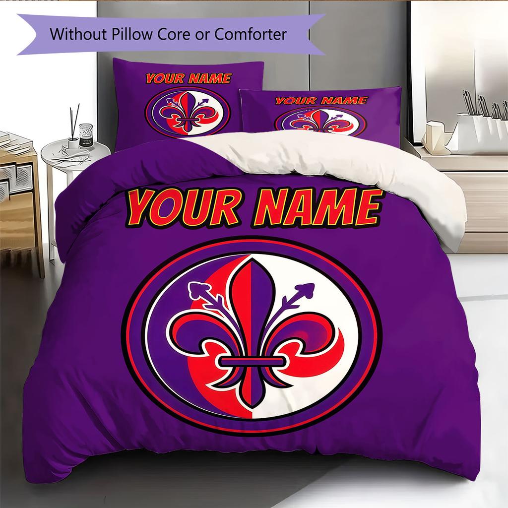 Custom Name,ACF Fiorentina Pattern Bedding Home Decoration Birthday Gift ( 1 Duvet Cover + 2 Pillowcase, Without Core),fan Merchandise.