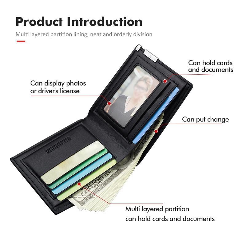 YYQO6 For Ford Car Logo Men Short Foldable Credit Card Holder Leather Money Wallet Accessories Focus mk2 mk3 mk4 Fiesta Ranger
