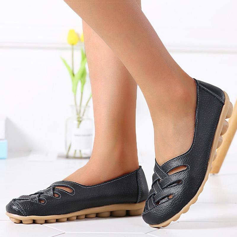 Women Shoes Summer Slip On Leather Casual Shoes Woman Loafers Women's Ballet Flats Women Moccasins Flat Shoes Female