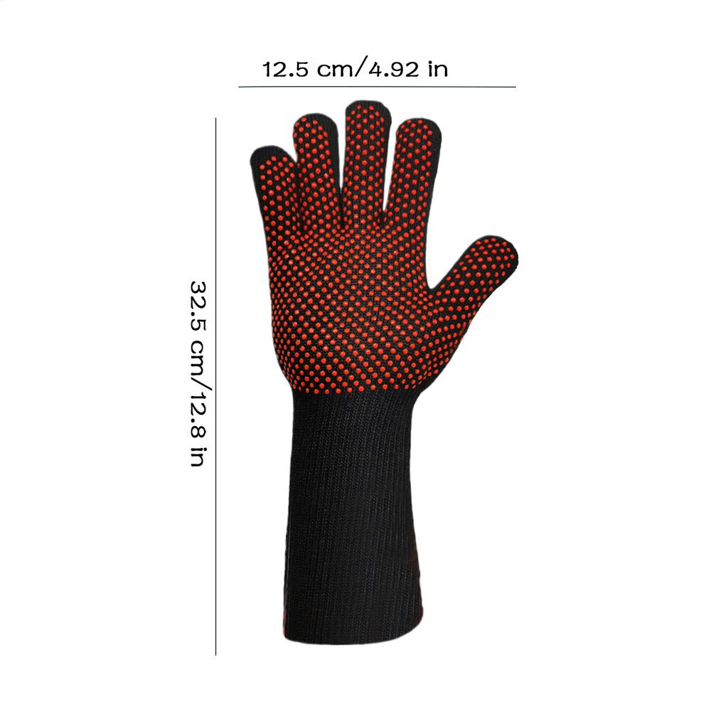 Silicone Cooking Gloves Grilling Gloves Oven Mitts With Extra Long Wrist Anti-Scald Gloves Non-Slip Baking Gloves For Home Chefs