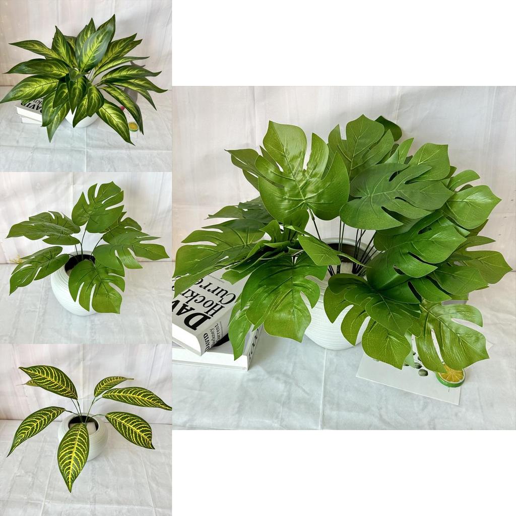 Monstera Deliciosa Faux Plant With 7fork Zebra And Turtles Leaves For Wedding Decor And Wall Art