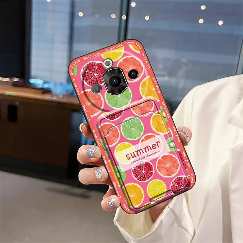 Waterproof Back Cover Phone Case For ZTE Nubia Focus Pro 5G Card slot Graffiti Silicone Dirt-resistant TPU Anti-knock