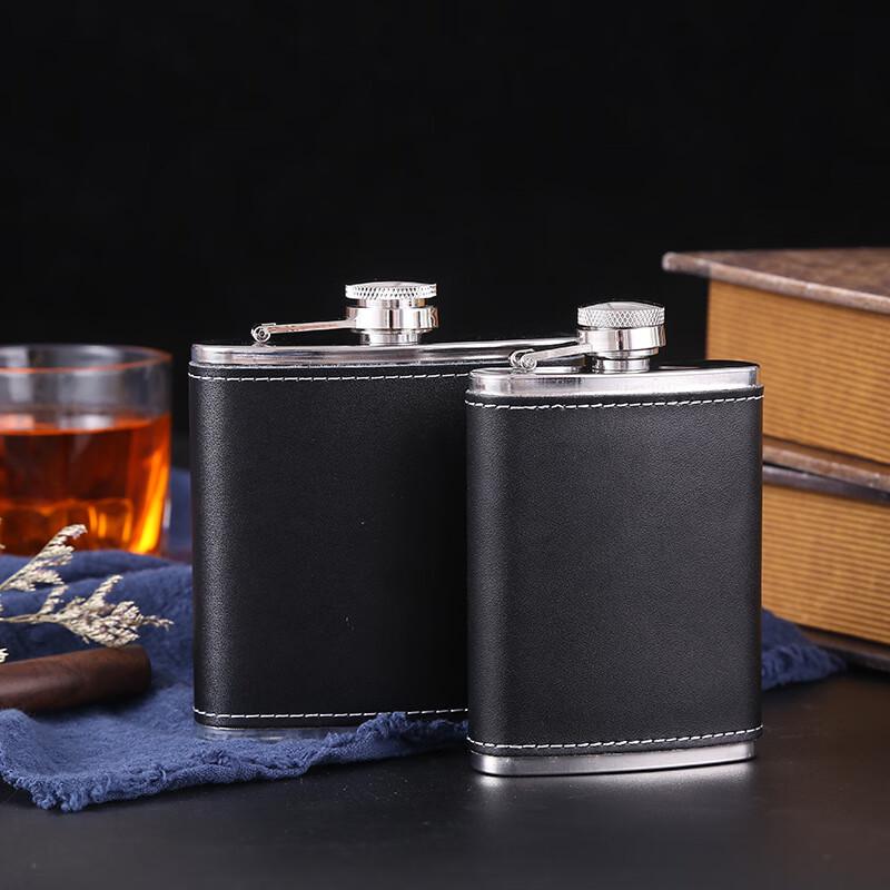 Portable Leather Stainless Steel Hip Flask