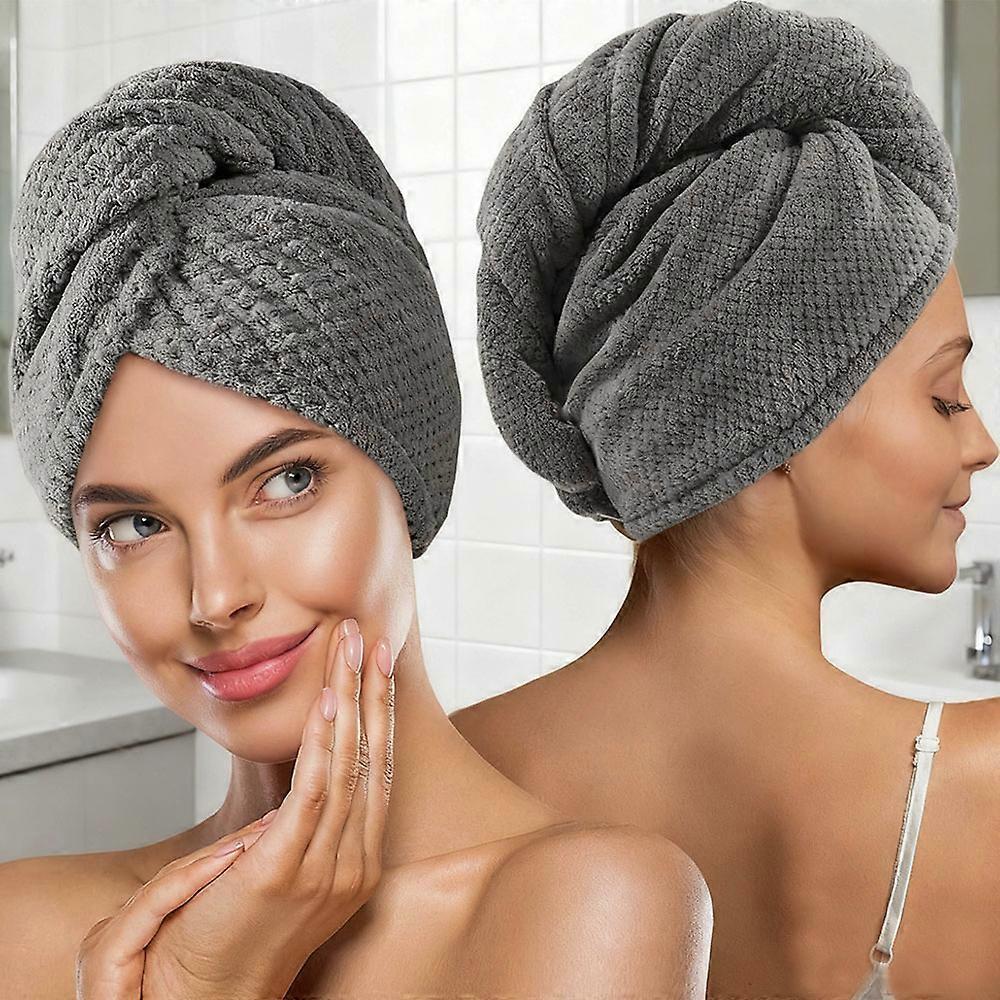 Women's Quick-drying Microfiber Hair Drying Towel and Cap Set, Absorbent Shower Hair Drying Towel