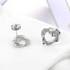 Top Quality Luxury Gold Heart Rose Gold Color Stud Earrings Jewelry Austrian Crystal ZYE030 ZYE031