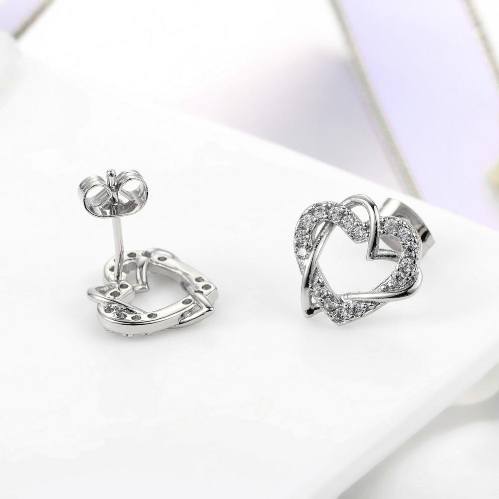 Top Quality Luxury Gold Heart Rose Gold Color Stud Earrings Jewelry Austrian Crystal ZYE030 ZYE031