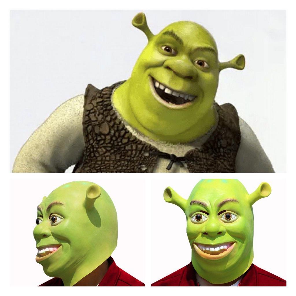 Shrek Maske Kostümzubehör- Elastisches Design passt allen Kopfformen für Halloween Cosplay Auftritt