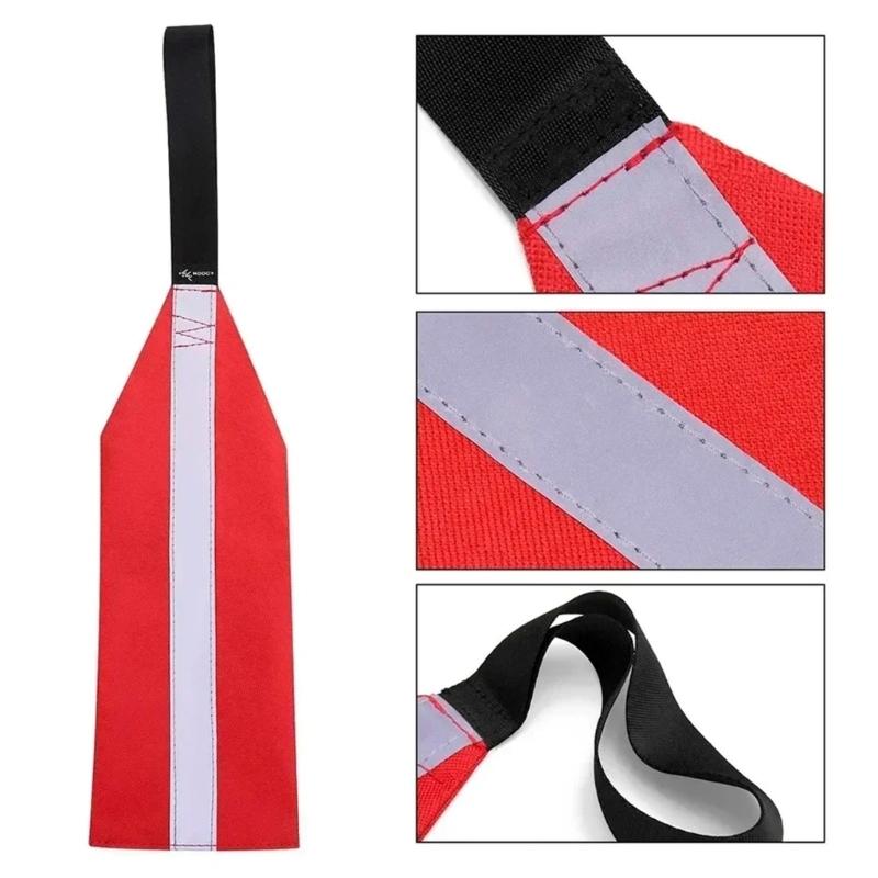 2 Bright Red  Warning Flags with Reflective for Boats  and Outdoor