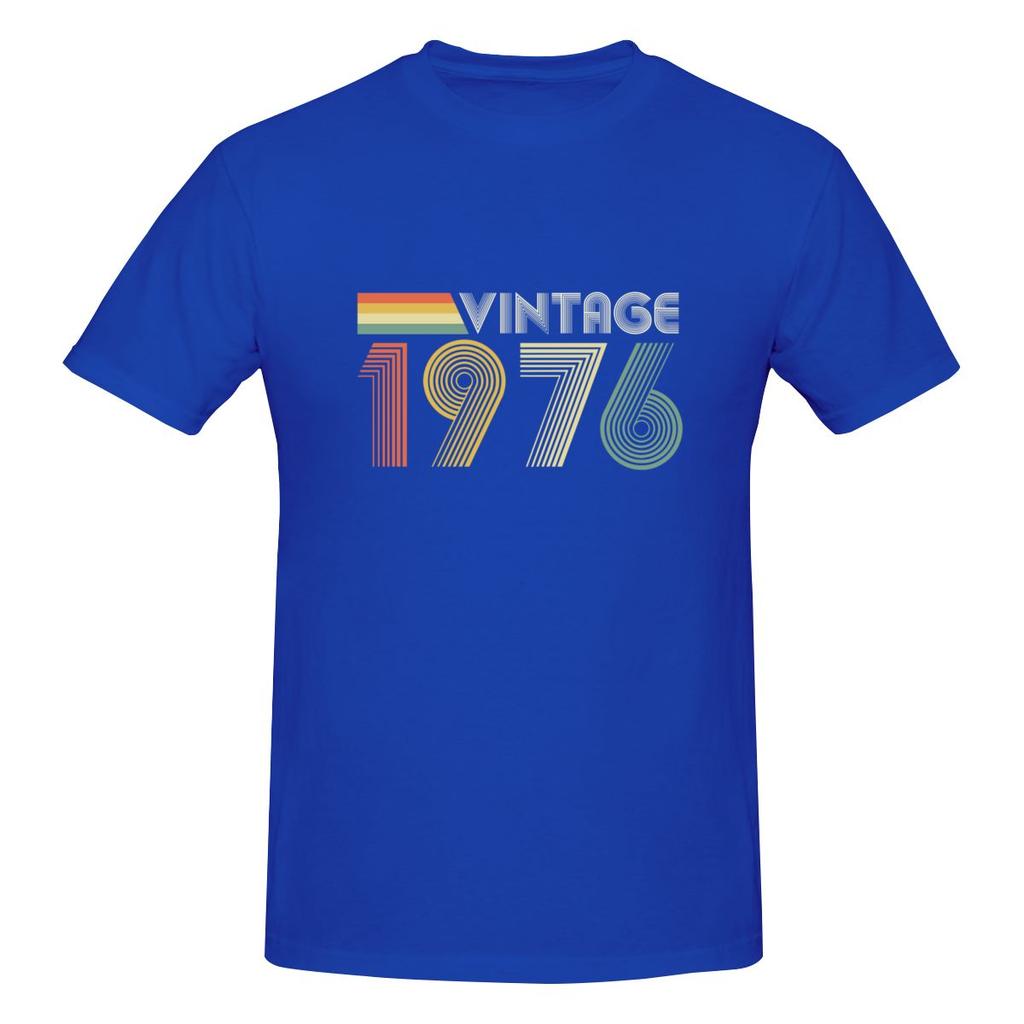 Vintage 1976 50th Birthday Gift Sweatabsorbing Tshirt Street Sports Fashion Sense Tee