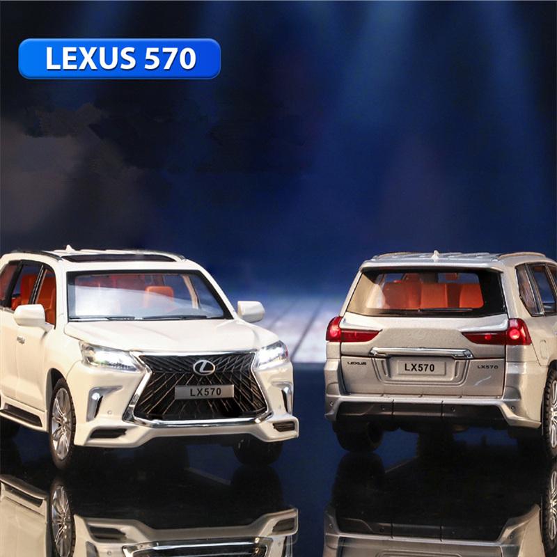 1/24 Lexus LX570 SUV Alloy Car Model Diecasts Metal Off-road Vehicles Car Model Sound Light Simulation Childrens Toy Gift
