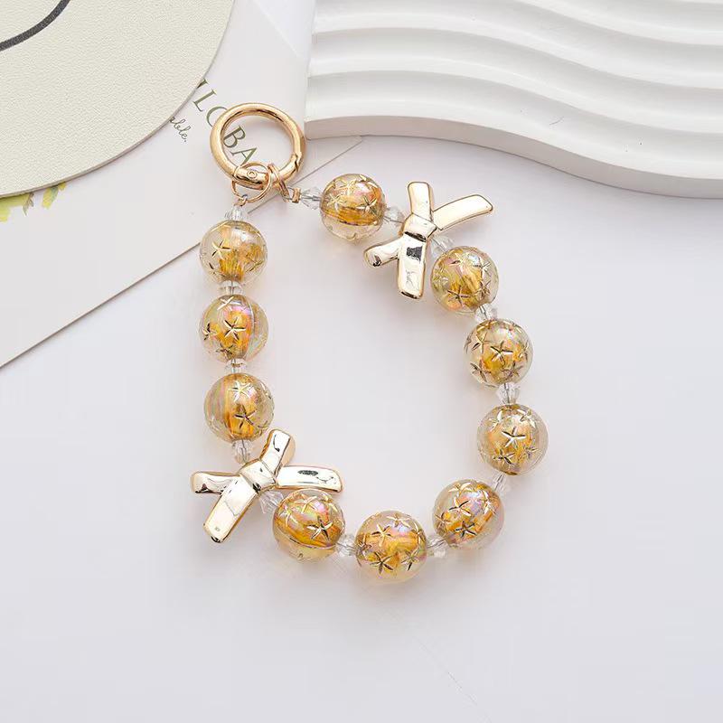 High-End Women s Beaded Bracelet and Wrist Chain Keychain Lanyard Pendant