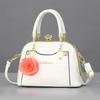 Textured bright leather European and American fashion handbag shoulder bag large capacity messenger bag shell bag dinner bag