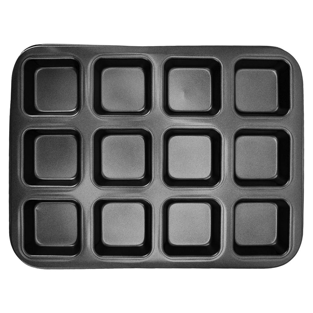Mini Loaf Baking Pans 12 Cavity Brownie Baking Pan Carbon Steel Muffin Bakeware Cupcake Bread Divider Mold