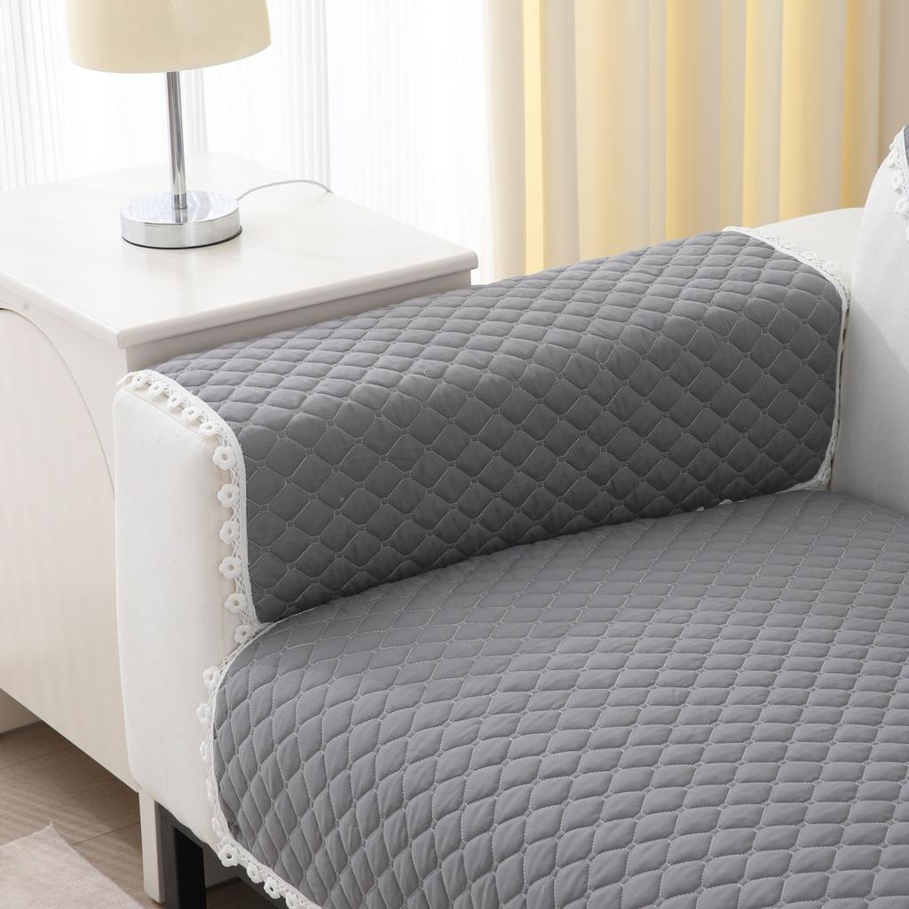 1pc Rhomb Quilted Non-Slip Sofa Cushion Cover, Slipcovers Protect your Living Room Couch Soft and Durable