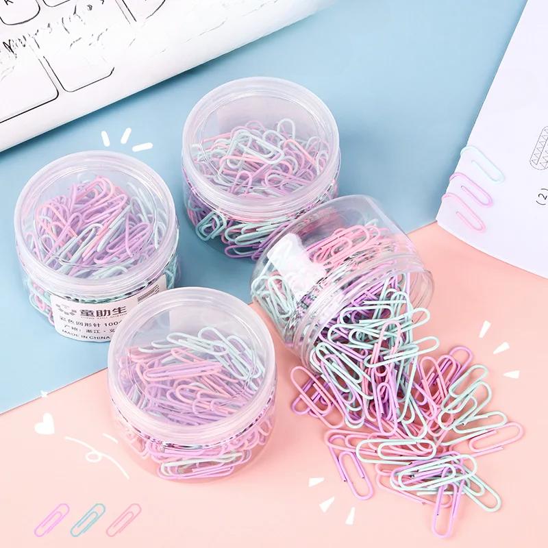 100 Stück bunte Büroklammern, Bürobedarf, Büroklammer, große Datei, Lesezeichen, Büroklammer, U-förmige Schnalle, Bürobedarf