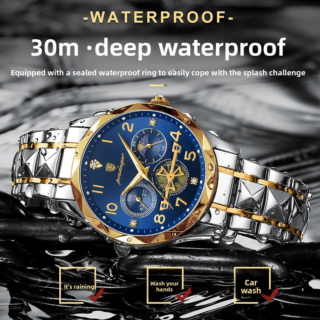 Swiss P972 Quartz Mens Watch With Luminous Dial Waterproof For Casual Wear
