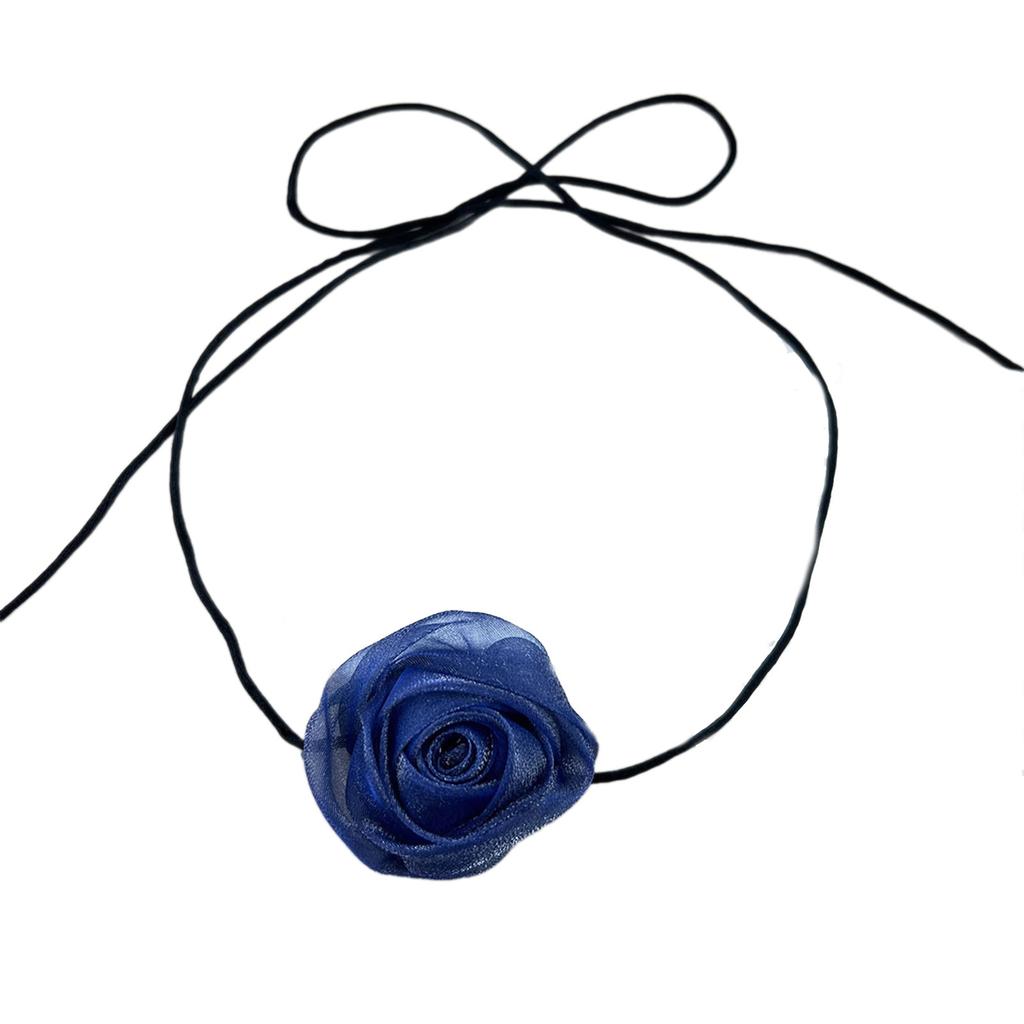 Stylish Rose Blossom Necklace Simulation Flower Neckchain Women Girls Collarbone Chain Eye Catching Choker Accessory