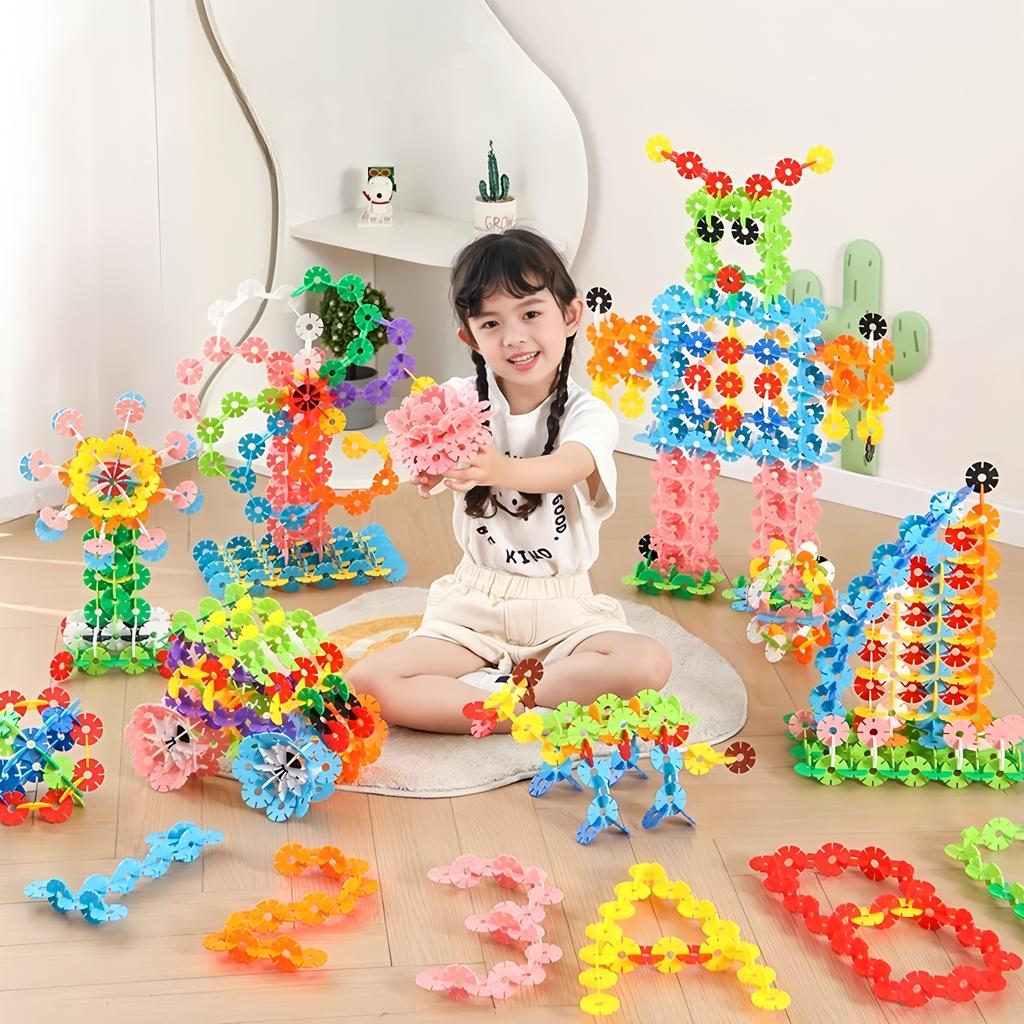 Large-sized Children's Early Education Pocket Snowflake Building Block Set, Children's Educational Building Block Children Gift