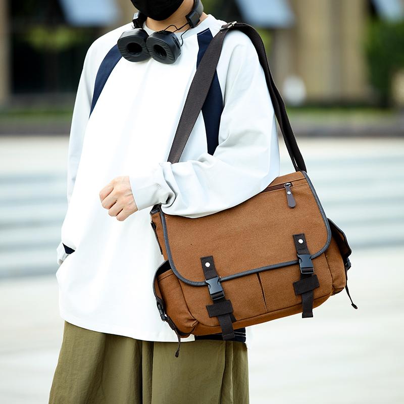 Klasická pánská taška přes rameno Pánská nová plátěná taška messenger Outdoorová volnočasová cestovní taška s více kapsami Kabelky Pánská značková taška