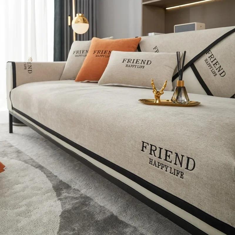 Chenille Non-slip Sofas Towel Luxury Sofa Cushion for Living Room Couch Cover Corner Sofa Towes Seat Pad Home Protection Covers
